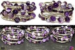 Атрактивна дамска гривна от естествени камъни Аметист – DM-2359