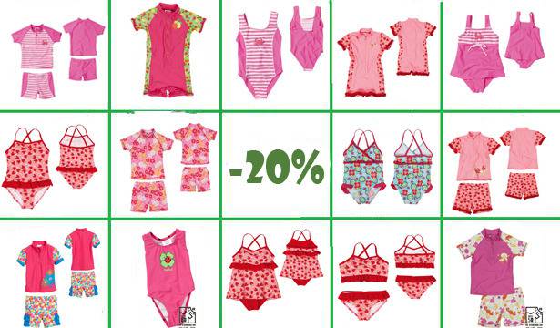 Намалени детски бански за момичета с 20%