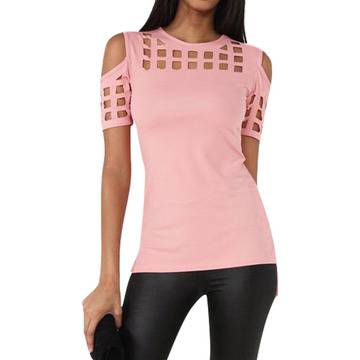 Ефектна дамска блуза с къс ръкав на Топ цена!