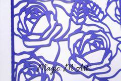 Сватбена покана с рози тъмно синьо 1064