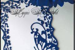 Сватбена покана цвят синьо 1010