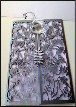 Сребърна сватбена покана перла модел 1001