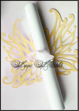 Покана за сватба свитък пеперуда в шампанско 2056