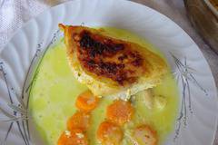 Пиле в млечен сос с куркума