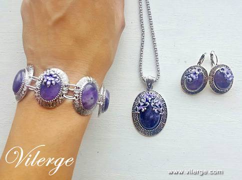 Бижута с естествен камък Аметист за секси жени и подаръци