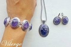 Бижута с естествен камък Аметист за секси жени и подаръци