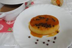 Крем карамел с кондензирано мляко портокалови кори и шоколад