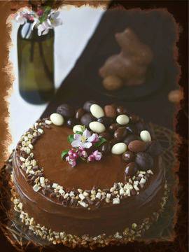 Морковена торта с шоколадов мус за Великден