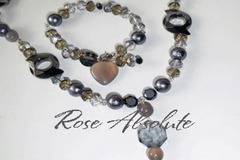 Комплект бижута Козирог – Ахат, опал и Сваровски кристали