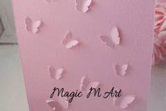 Сватбена покана с пеперудки в розово 1066