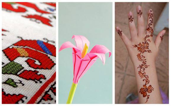 Български шевици, рисунки с къна и оригами на Фермерския пазар във Флората