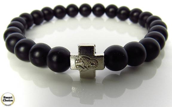 Мъжка гривна от естествени камъни Оникс – DM-2295