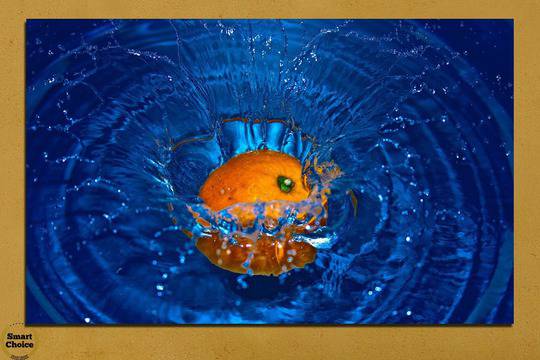 Картина пано за стена от 1 част – Портокал във вода – HD-527-1