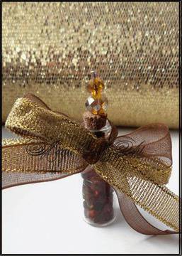 Подаръци за сватба в кафяво и златно 7027