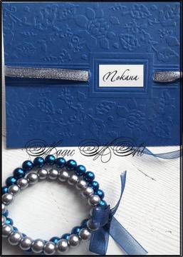 Сватбена покана в тъмно синьо 3028