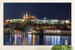 Картина пано за стена от 1 част – Нощна Прага Чехия – HD-125-1