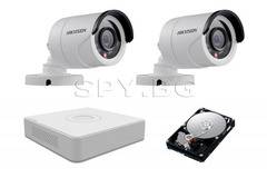 Комплект от 2 камери HIKVISION 1MP за двор и HDD 500GB HK…