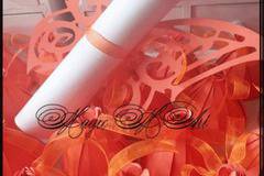 Сватбена покана тип Папирус Пеперуда модел Gothic оранжево