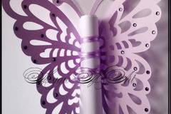 Сватбена покана тип Папирус Пеперуда модел Crystal – светло лила