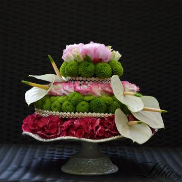 2017 Аранжировки с цветя и саксийни растения – Цветни Аранжировки – Аранжировка Торта от цветя – Доставка на…