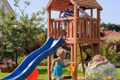 Дървена детска площадка с пързалка Fungoo JUNIOR