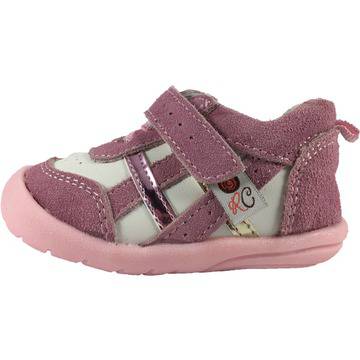 Розови обувки с преплитащи се розови и златисти ленти