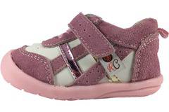 Розови обувки с преплитащи се розови и златисти ленти