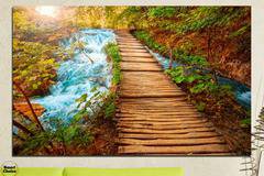 Картина пано за стена от 1 част с горски пейзаж и мост – HD-359-1