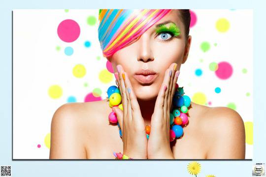 Декоративно пано за стена от 1 част с пъстроцветна прическа – HD-691-1