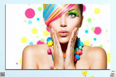 Декоративно пано за стена от 1 част с пъстроцветна прическа – HD-691-1