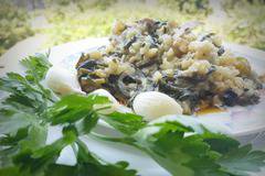 Спанак с ориз, пиле и джанки