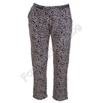 Летен фигурален дамски панталон с украсителна кожа