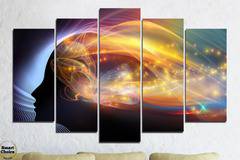 Декоративно пано за стена от 5 части – Абстрактен женски образ – HD-146