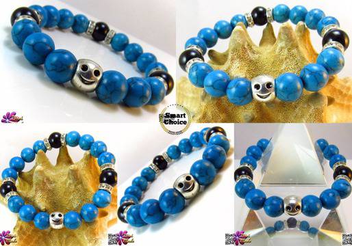 Дамска гривна от естествени камъни Оникс и Тюркоаз – DM-2310