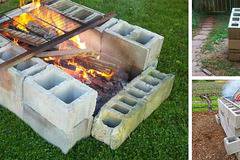 Бързо огнище или барбекю от бетонни блокчета