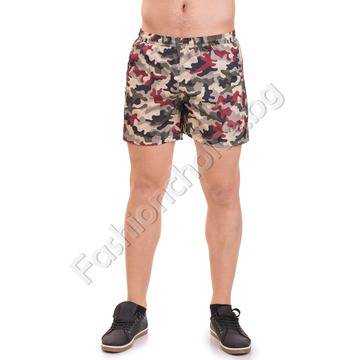 Мъжки къси панталони тип шорти в актуален камуфлажен десен