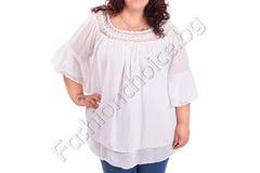 Разкошна лятна макси блуза с дантела в три цвята