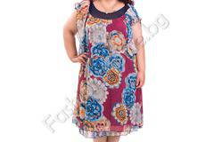 Ефирна шифонена рокля с флорални мотиви за макси дами