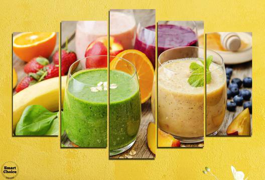 Декоративно пано за стена от 5 части със здравословна закуска – HD-736