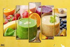 Декоративно пано за стена от 5 части със здравословна закуска – HD-736