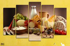 Декоративно пано за стена от 5 части с богато заредена трапеза – HD-739