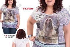 Лека и удобна дамска макси блуза с щампа на жена