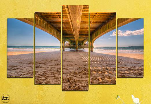 Декоративно пано за стена от 5 части с летен пейзаж под мост – HD-573