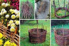 Плетена градинска кошница за цветя