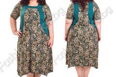 Стилна дамска рокля, асиметричен модел в големи размери