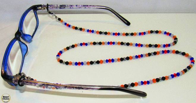Връзка за очила с естествени камъни Ахат, Оникс и Хематит