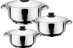 Комплект тенджери Begonya Mylenium с капак, 3 бр, 14 cм, 16 cм, 18 cм