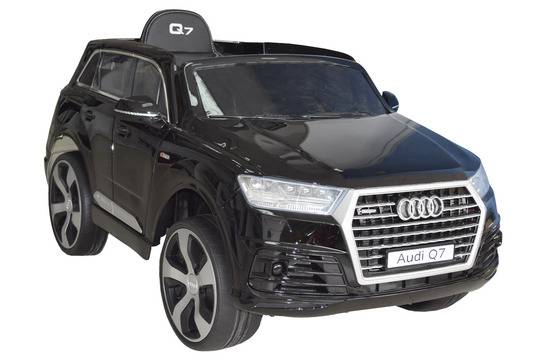 Черен лицинзиран акумулаторен джип Audi Q7/ меки гуми и кожена седалка 2017г.