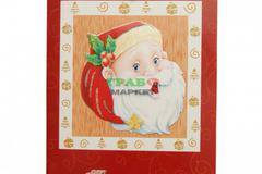 Музикална коледна картичка цветен принт върху картон с плик