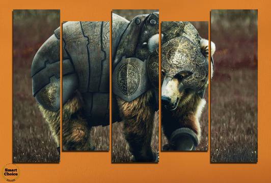 Декоративно пано за стена – Фантастична бронирана мечка – HD-720